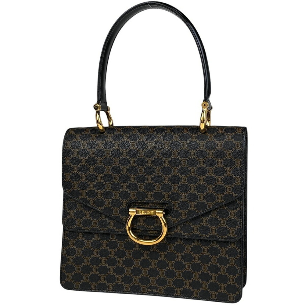 Celine Macadam handbag tote bag all over logo canvas black brown